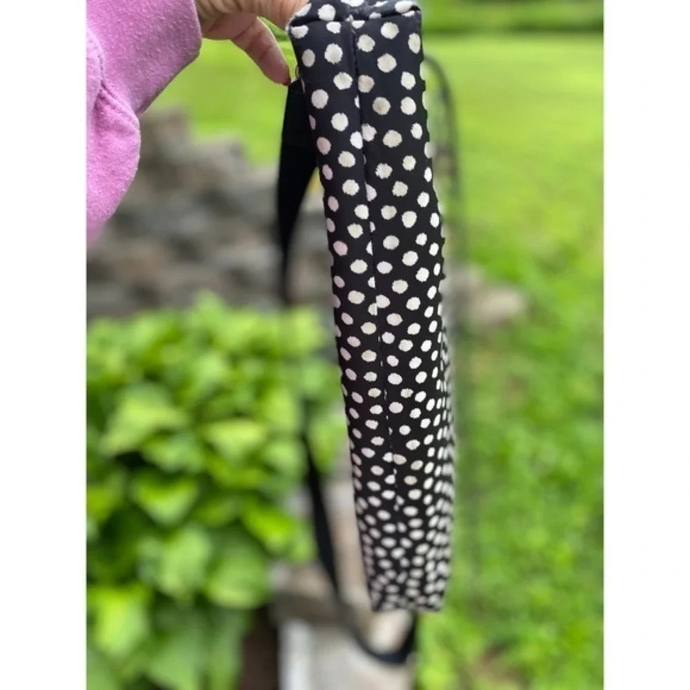 Kate Spade Wilson Road Musical Dots Laptop Bag Black White Polka Dot   Crossbody